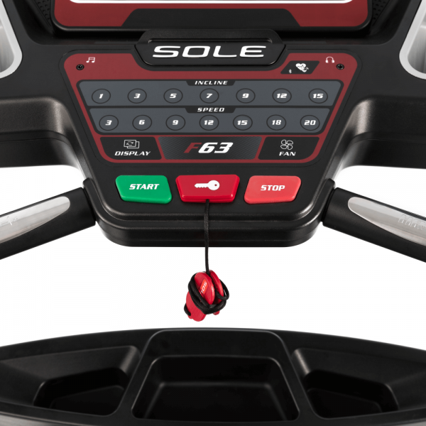 Sole F63 Treadmill - console closeup
