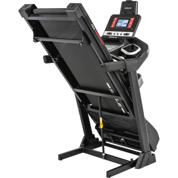 Photo of the new and upgraded Sole F63 Treadmill 2023 folded